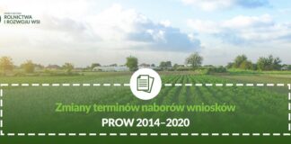 Aktualizacja harmonogramu naborów wniosków w ramach PROW 2014–2020 (wszystkie nabory)