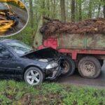 BMW zmasakrowane po zderzeniu z Ursusem. Traktorzysta poniesie konsekwencje!