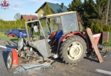 Groźny wypadek z udziałem ciągnika. Kierowca traktora nie miał uprawnień