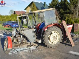 Groźny wypadek z udziałem ciągnika. Kierowca traktora nie miał uprawnień