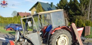Groźny wypadek z udziałem ciągnika. Kierowca traktora nie miał uprawnień