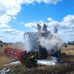 Claas Dominator w ogniu. Maszyna spłonęła doszczętnie