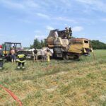 Pożar kombajnu zbożowego. Maszyny nie udało się uratować
