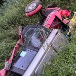 Zderzenie ciężarówki z ciągnikiem. Dwie osoby ranne