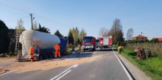 Zderzenie ciągnika rolniczego z cysterną