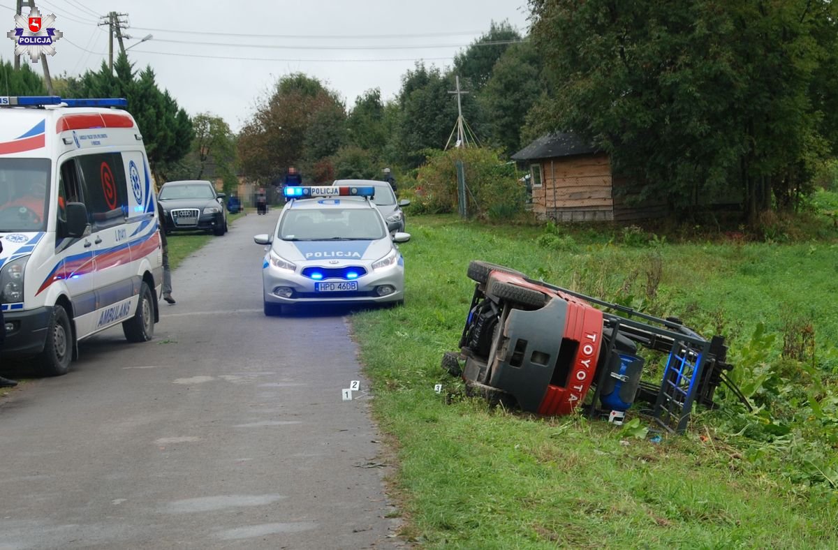 Śmiertelny wypadek. Mężczyzna zginął pod wózkiem widłowym
