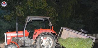 Pijany kierowca wbił się w przyczepkę ciągnika