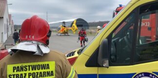 Groźny upadek z dużej wysokości, z silosu w Kuśnierzu