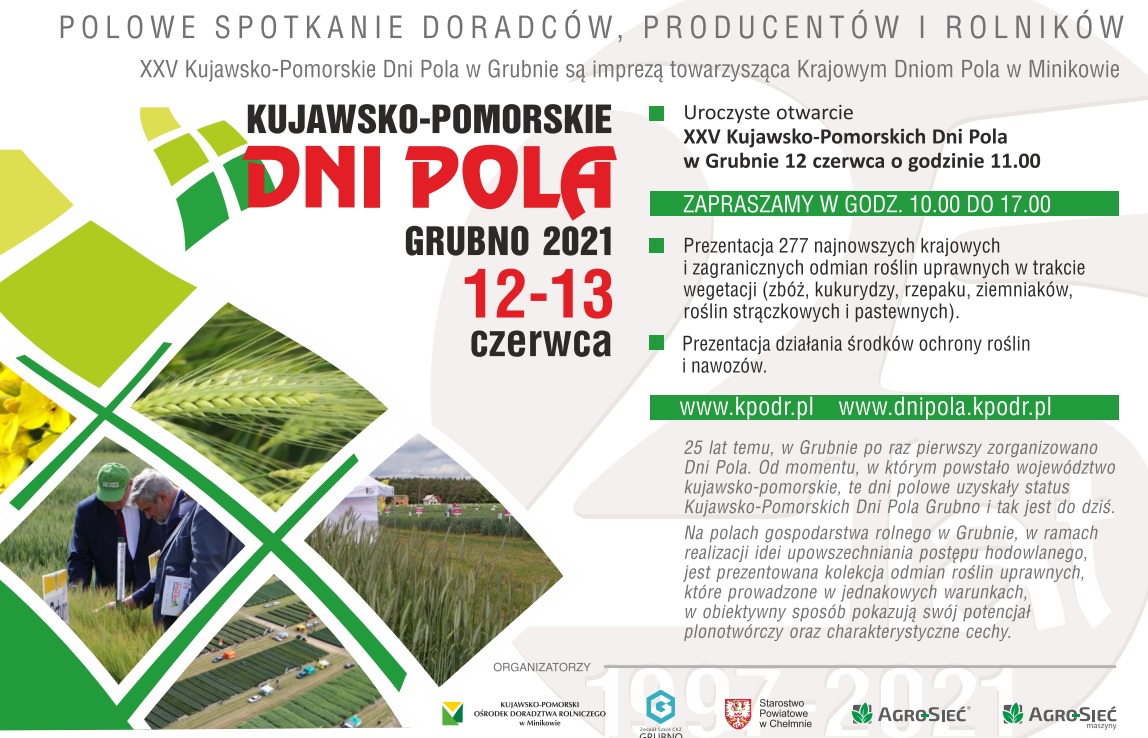 Kujawsko-Pomorski Ośrodek Doradztwa Rolniczego zaprasza na imprezę polową do Grubna