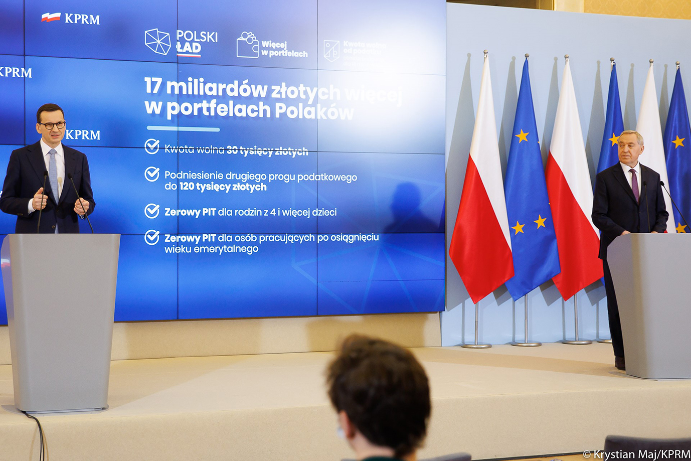 Konferencja prasowa premiera Mateusza Morawieckiego i wicepremiera Henryka Kowalczyka (fot. KPRM)