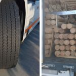 Nielegalny transport drewna zatrzymany przez ITD. Ciężarówka z kolcami i poza normą