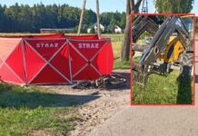Tragiczny wypadek z udziałem ciągnika i motoroweru. 69-latek zginął na miejscu
