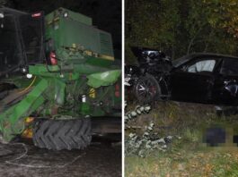 Dramat pod Chełmem. Osobówka zderzyła się z kombajnem