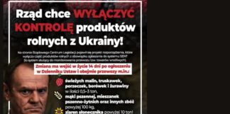 Ruch Narodowy: Rząd rezygnuje z kontroli nad importem ukraińskiej żywności