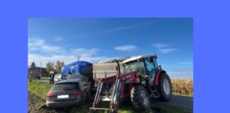 Piąty raz złamał zakaz! Kierowca Audi staranował ciągnik