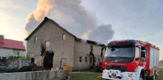 Dwa konie zginęły w pożarze budynku gospodarczego
