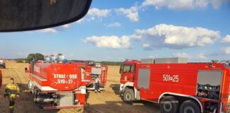 Ogromny pożar w Tuczępach. Spaliło się 50 hektarów zbóż i ściernisk