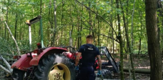 Tragiczny wypadek w lesie. Konar spadł na ciągnik, nie żyje 28-latek
