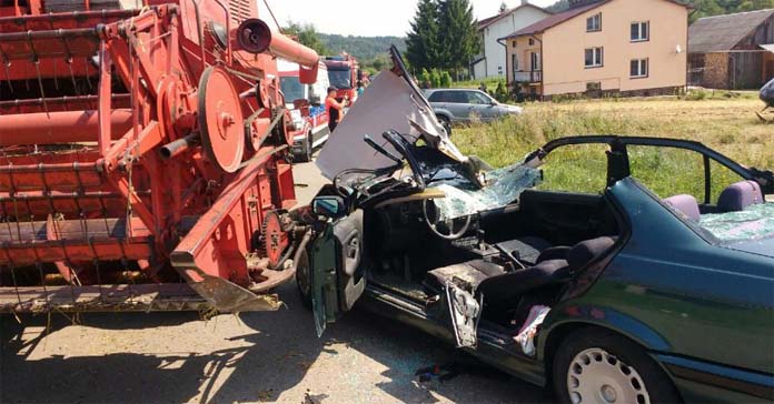 heder, wypadek, wypadki na wsi, wypadek kombajnu, 
