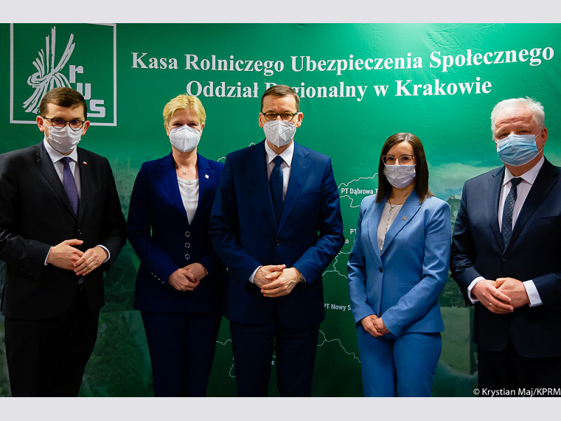 Prezes Rady Ministrów Mateusz Morawiecki z wizytą w OR KRUS w Krakowie