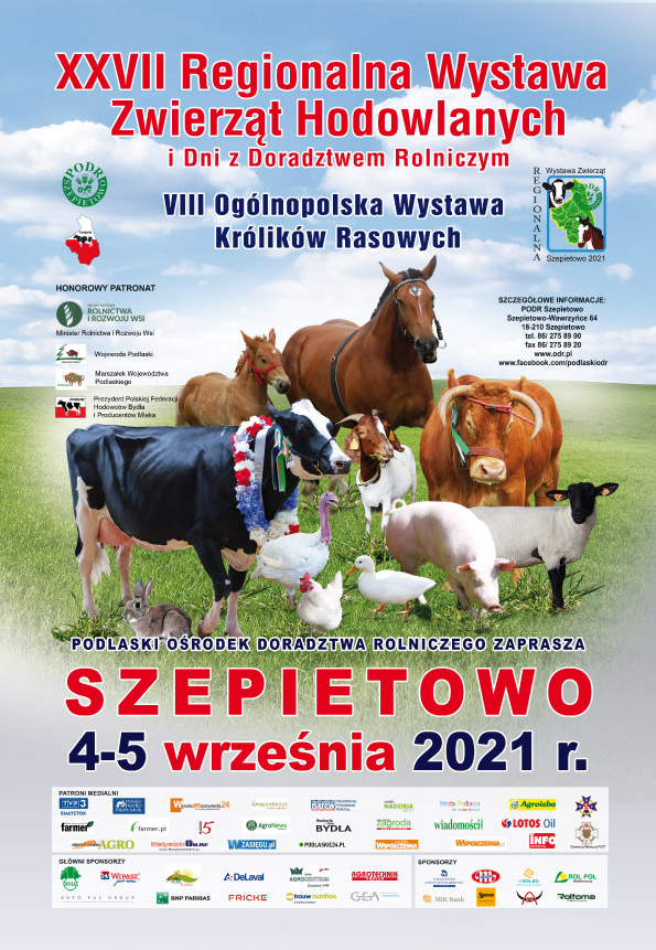 Podlaski Ośrodek Doradztwa Rolniczego w Szepietowie zaprasza na Wystawę Zwierząt Hodowlanych 