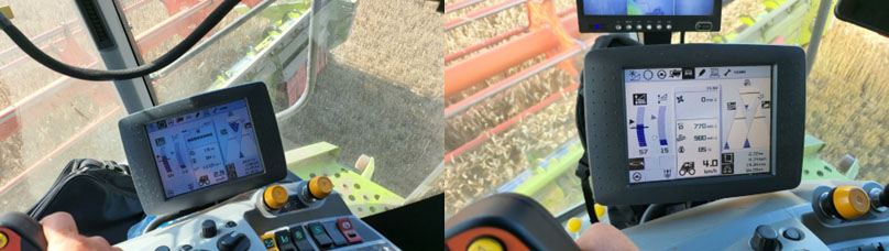 Odczyt z kombajnu - zbiór na polu produkcyjnym odmiany Argument 14,2 t/ha oraz Findus 13,34 t/ha