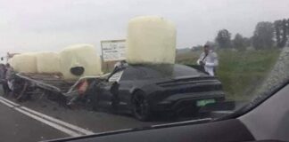 Ekskluzywne Porsche wjechało w traktor. Straty ogromne