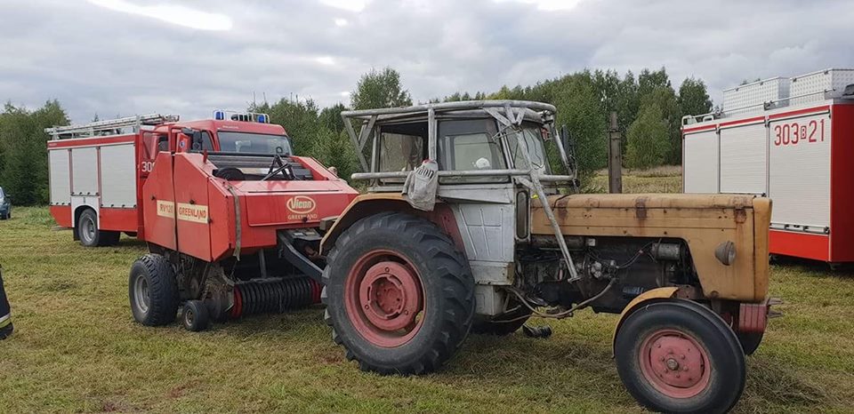 Prasa urwała rękę rolnikowi, wypadki na wsi, wypadek na polu, OSP Choroszcz