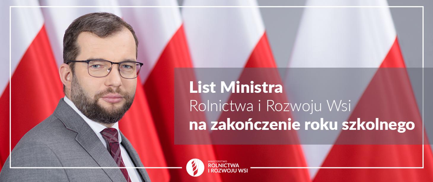List Ministra Rolnictwa i Rozwoju Wsi na zakończenie roku szkolnego